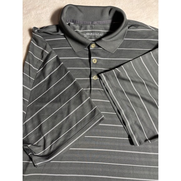 Nike Golf Dri-Fit Striped Polo Shirt Mens Size XXL - Picture 5 of 8